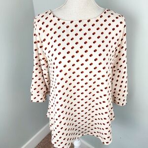 Signature Polka Dot Woven Top Bell Sleeves NWT Size Small